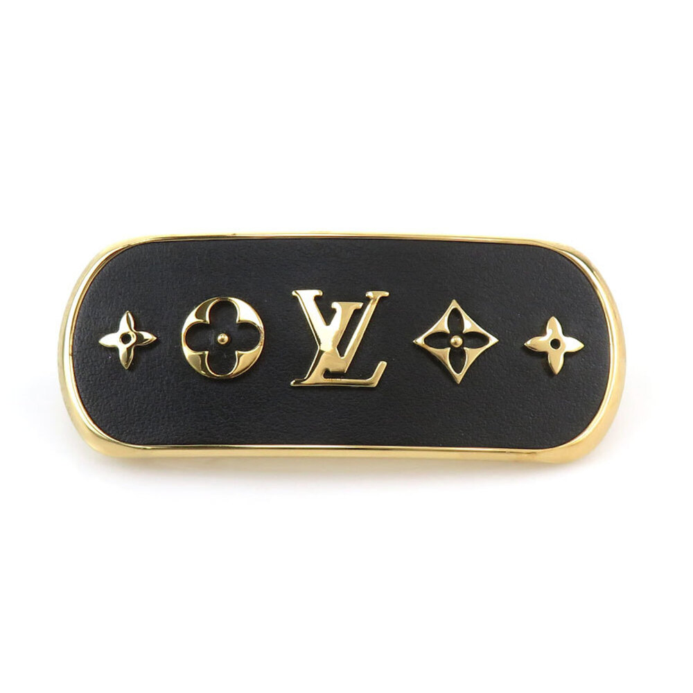 Louis Vuitton Cruiser Metal Barrette, Black & Gold, Women's, M00564 H32178i